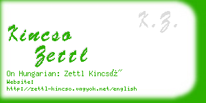 kincso zettl business card